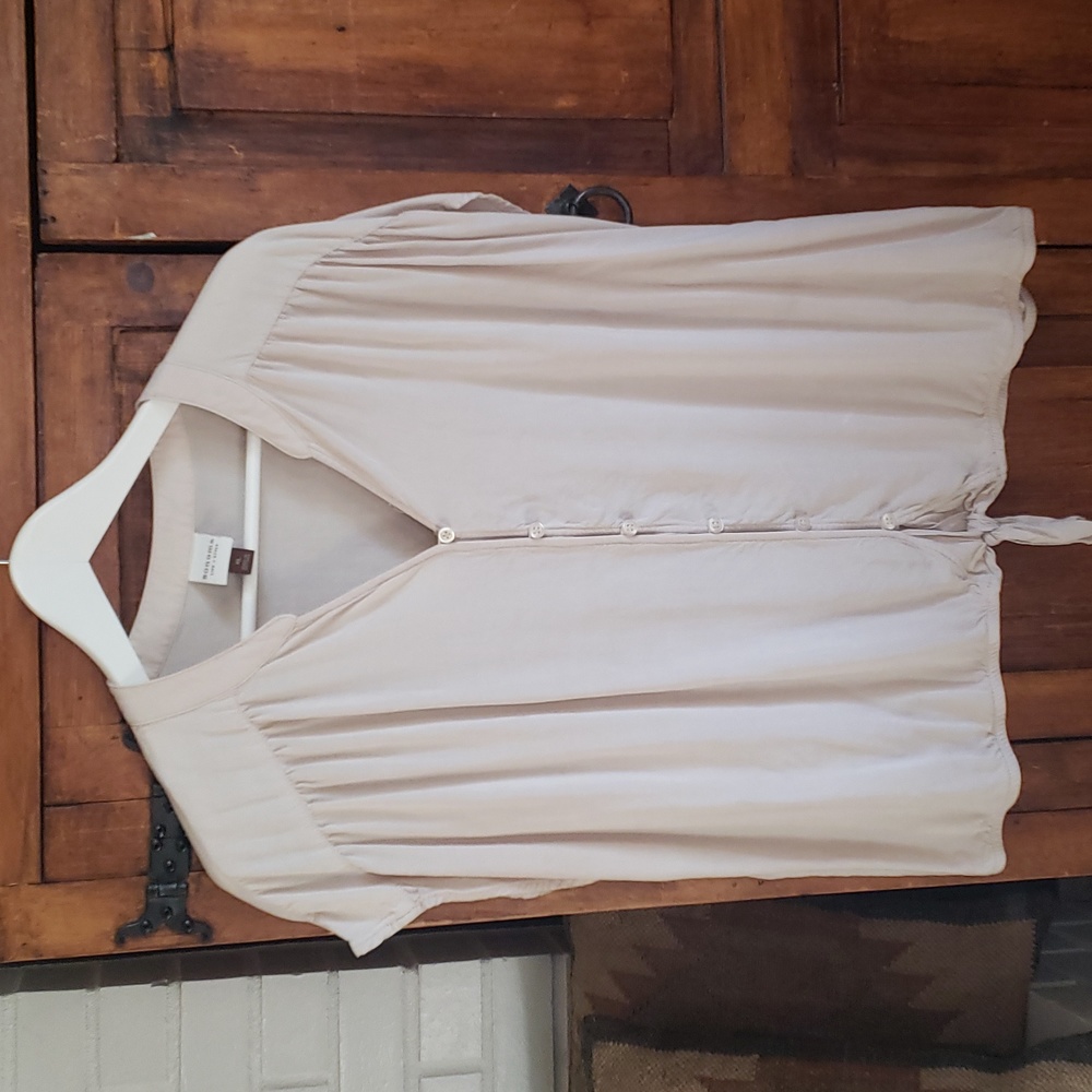 Women's XL Blouse Cream Sonoma Life & Style Rayon Button Front